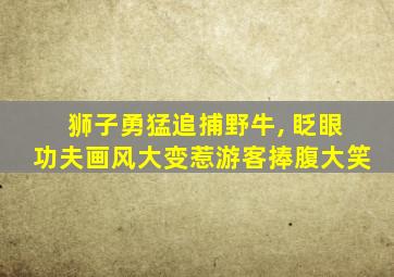 狮子勇猛追捕野牛, 眨眼功夫画风大变惹游客捧腹大笑